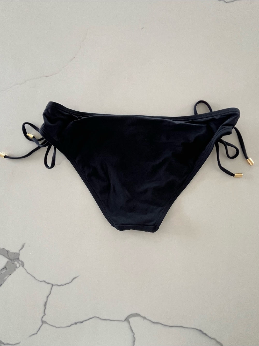 La Blanca Black Island Goddess Side Tie Hipster Bikini Bottoms Size 4 EUC - Picture 4 of 6